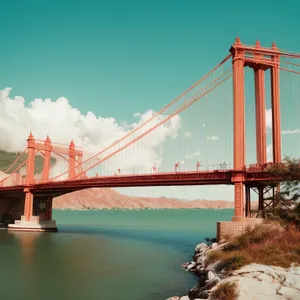 Golden Gate Bridge at Sunset over the Pacific