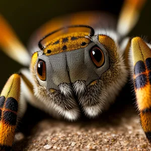 Close-up of yellow wasp on wild flower