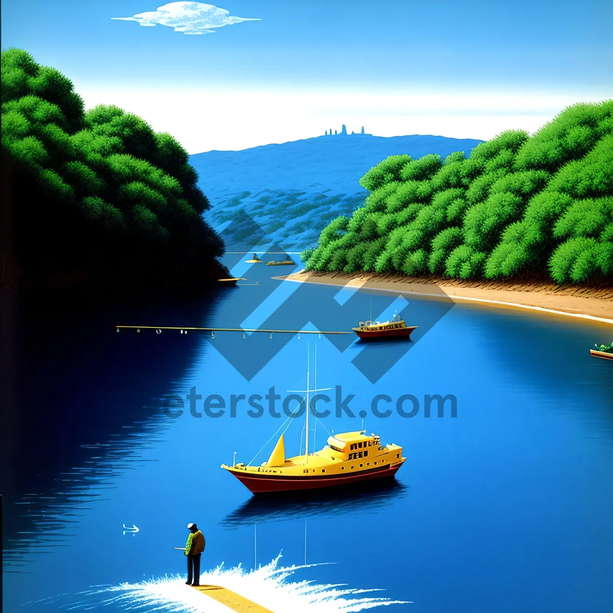 Picture of Serene Island Reflection in Crystal Blue Waters