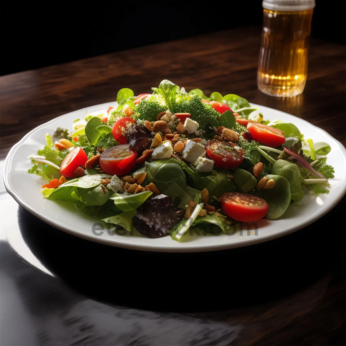 Picture of Fresh Vegetable Salad with Green Peas and Lettuce