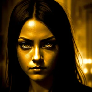 Seductive Sorcerer: Dark-haired Beauty with Mesmerizing Eyes