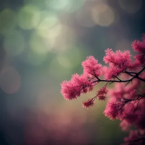 Vibrant Pink Spirea Blossom in Spring Garden