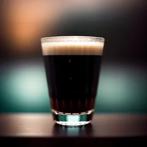 Golden Espresso: A Refreshing Coffee Beverage in a Glass