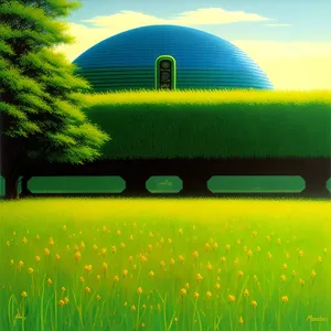 Idyllic Farmstead: Rolling Hills and Sunlit Fields