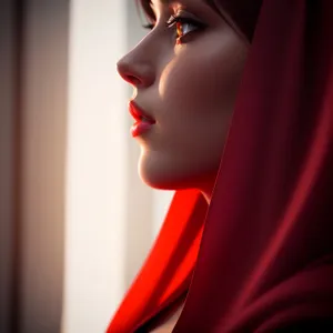 Seductive brunette model with captivating eyes and charming smile.