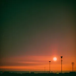 Vibrant Sunset Over Serene Ocean