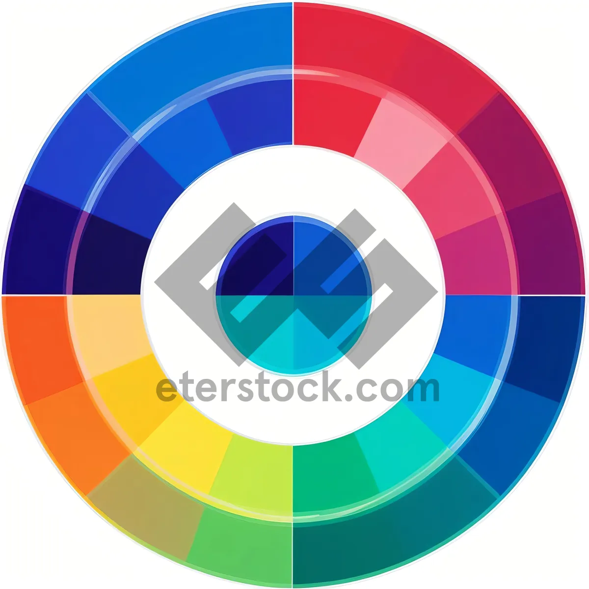 Picture of Round Glossy Web Button with Business Symbol