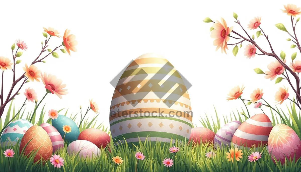 Picture of Colorful Easter Egg Decorations for Spring Celebration.