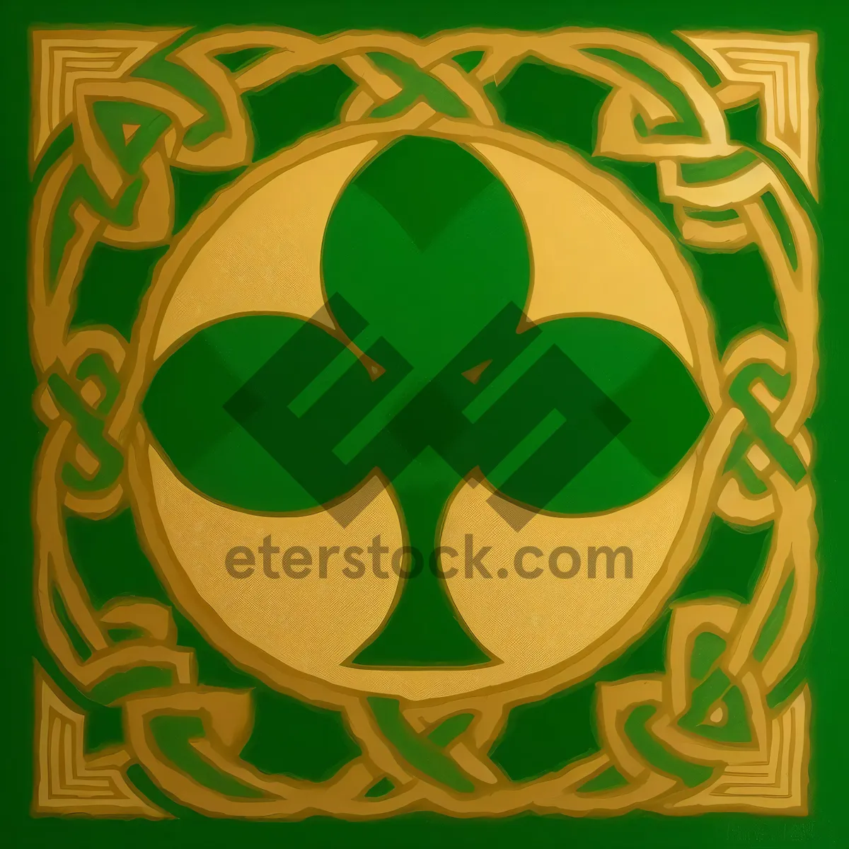 Picture of Vintage Floral Wallpaper with Antique Tile Pattern