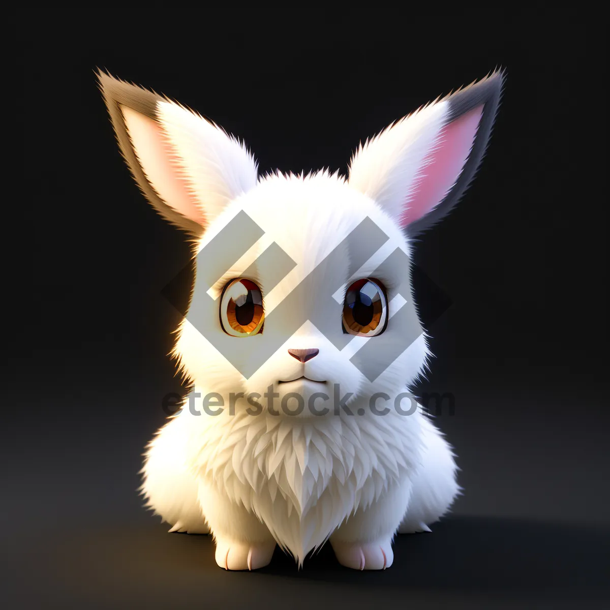Picture of Cute Bunny with Fluffy Ears - Adorable Pet Portrait