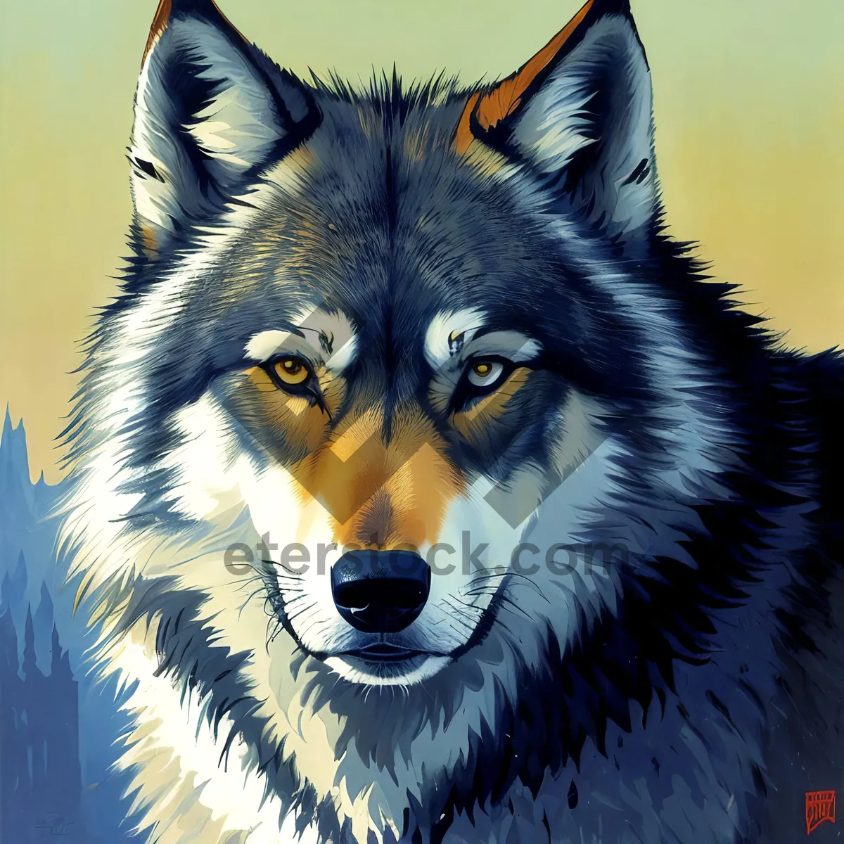 Picture of Cute White Wolf with Piercing Eyes