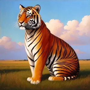 Wild Striped Jungle Tiger: Fierce Safari Predator