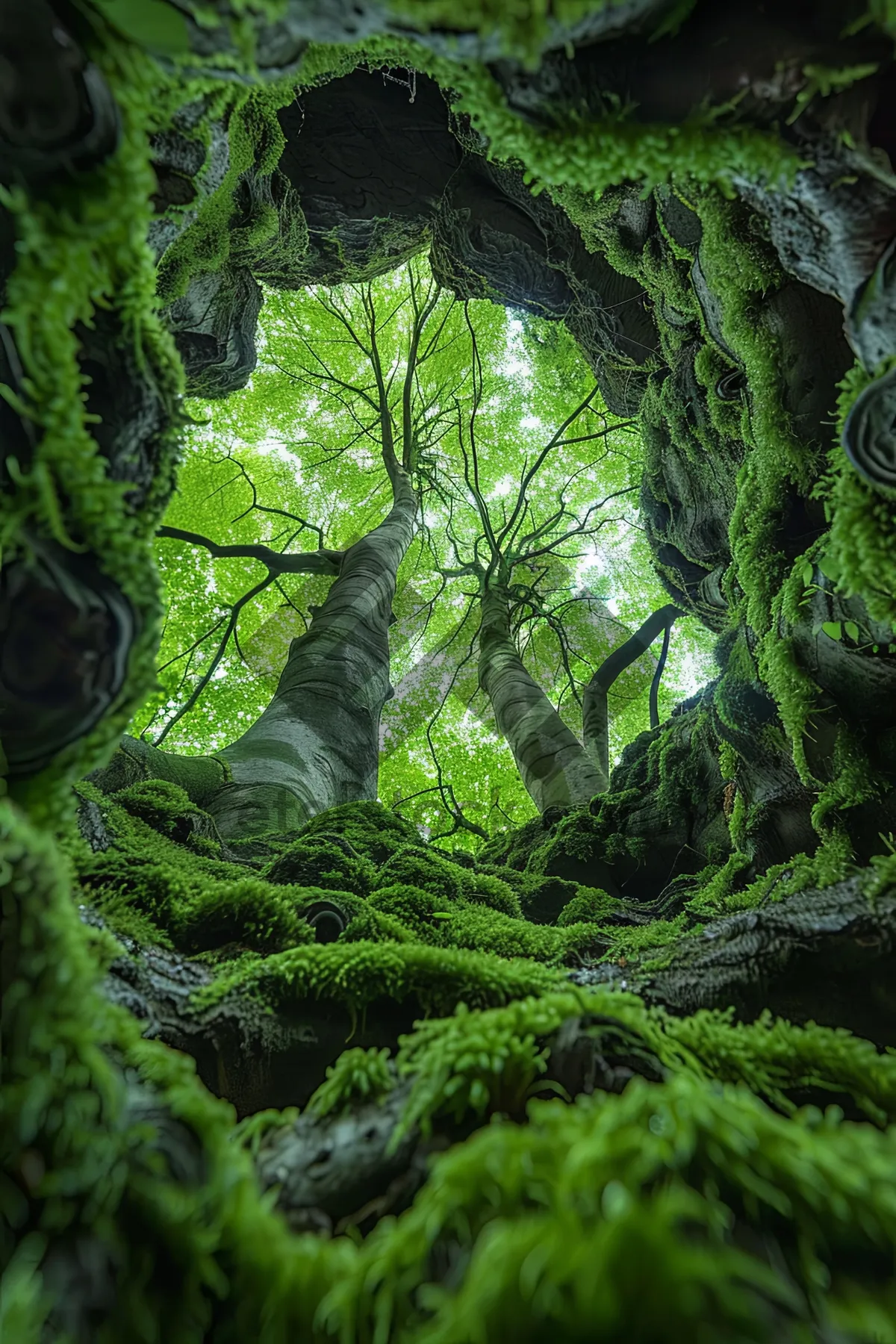 Picture of Tropical jungle foliage in the wild forest scene