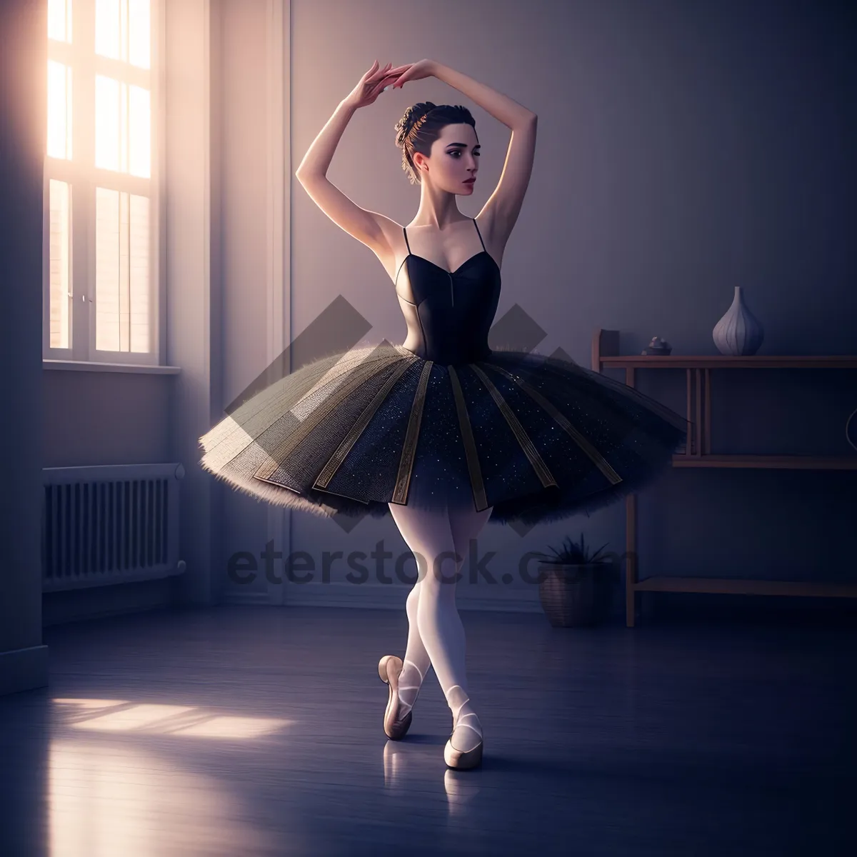 Picture of Elegant ballet performer in fashion-forward dress.