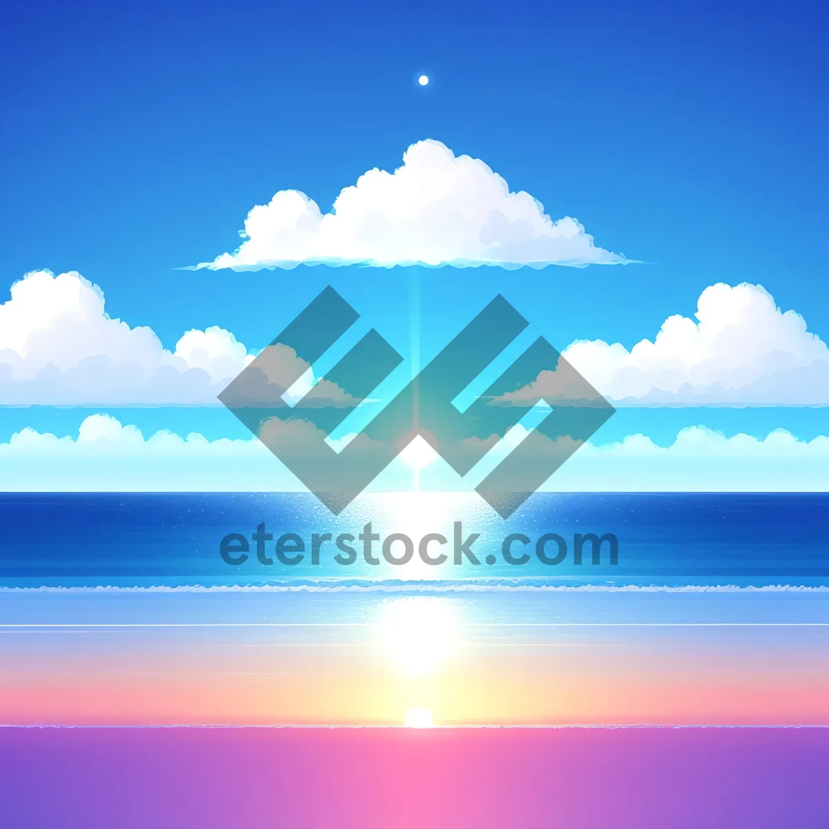 Picture of Vibrant summertime clouds under clear blue skies.