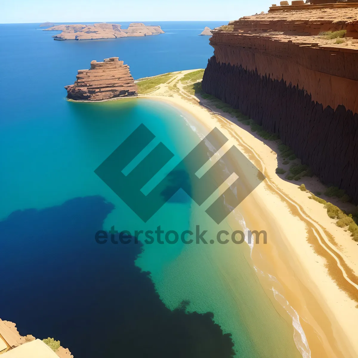 Picture of Sun-kissed Coastal Paradise: Beachy Waterscape with Tropical Vibes