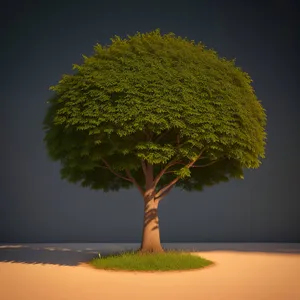 Vibrant Oak Seedling in Lush Green Landscape