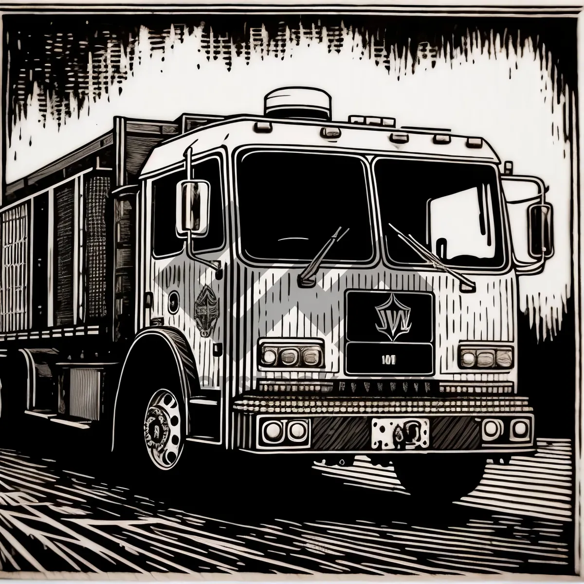 Picture of Transportation on Wheels: A Fire Engine on the Road.