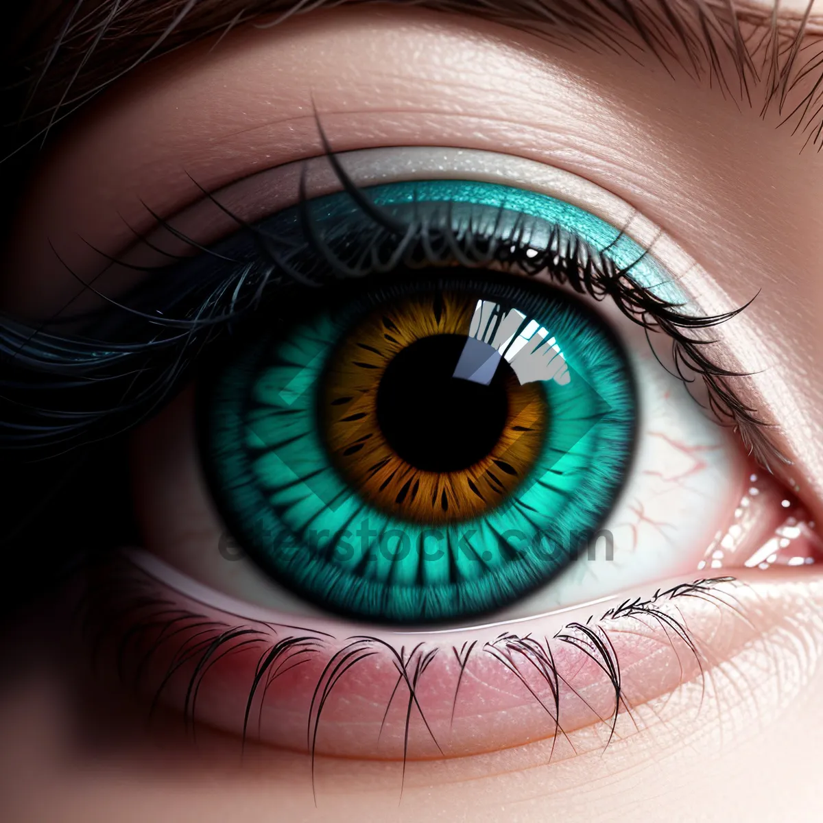 Picture of Vibrant Iris - Close-Up of Human Eye