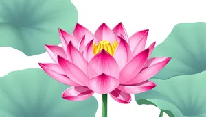 Summer Lotus Icon in Pink and Orange Color Palette