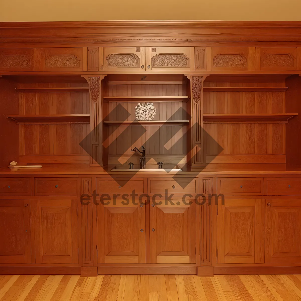 Picture of Modern Wood Entertainment Center for Luxurious Home Decor