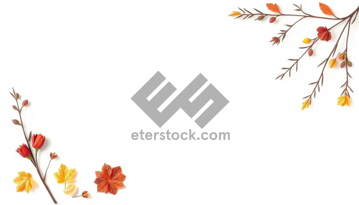 Picture of Floral Spring Branch Decoration Creative Border Art.