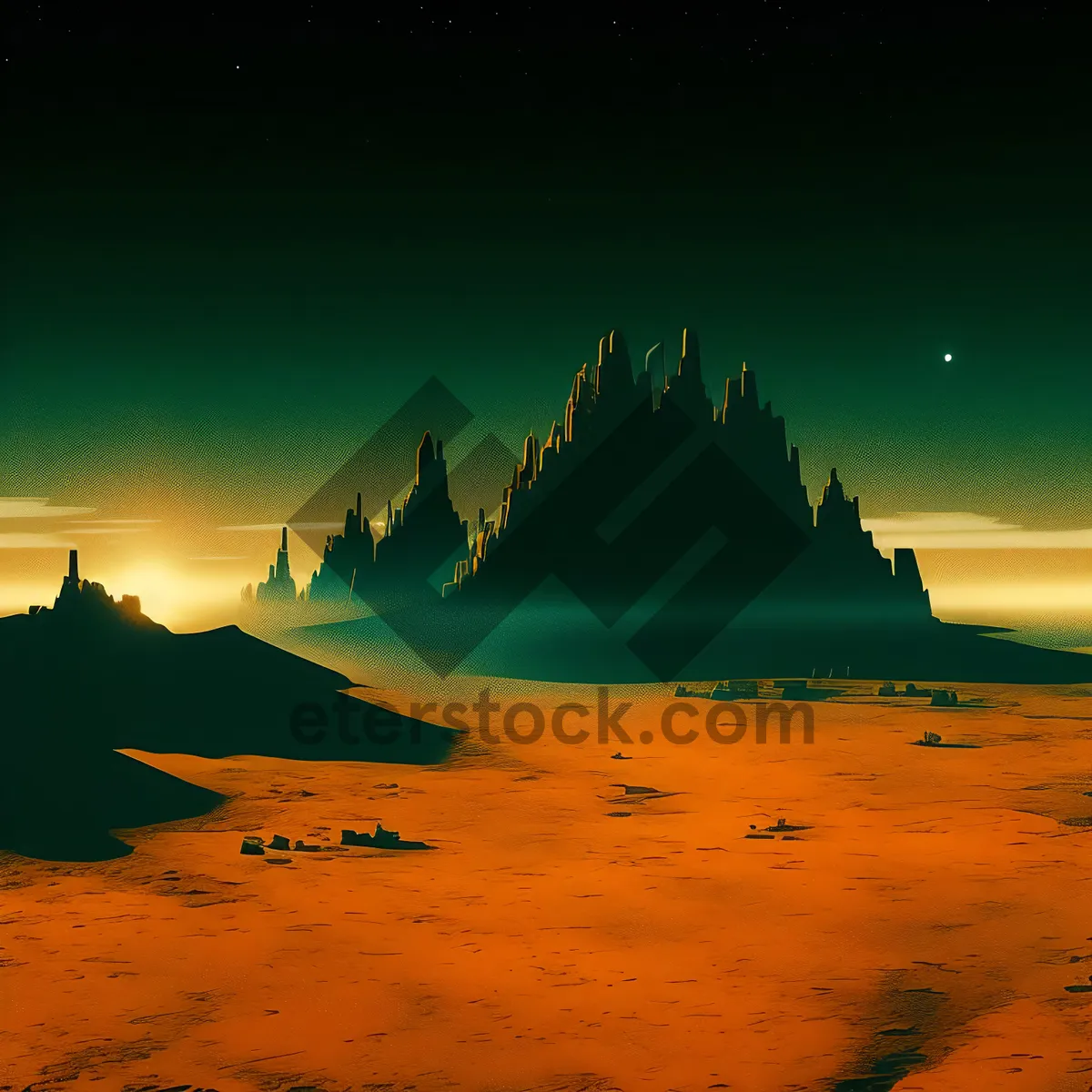 Picture of Tropical Sunset Beach Vacation Landscape.