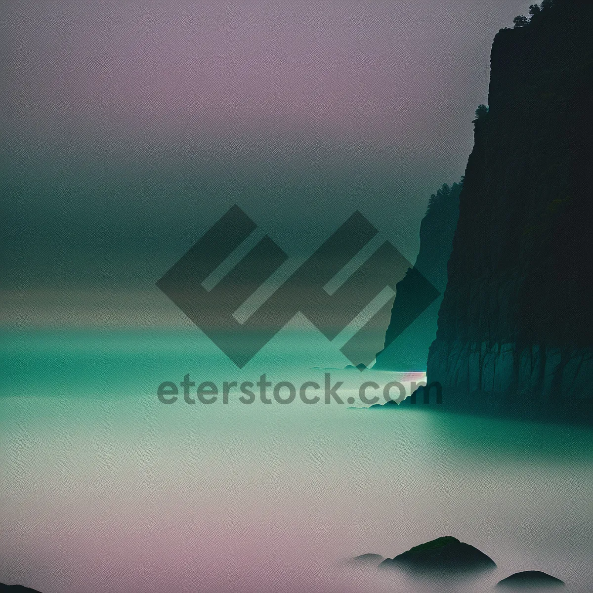 Picture of Coastal Serenity: Beach, Rocks, and Ocean Waves