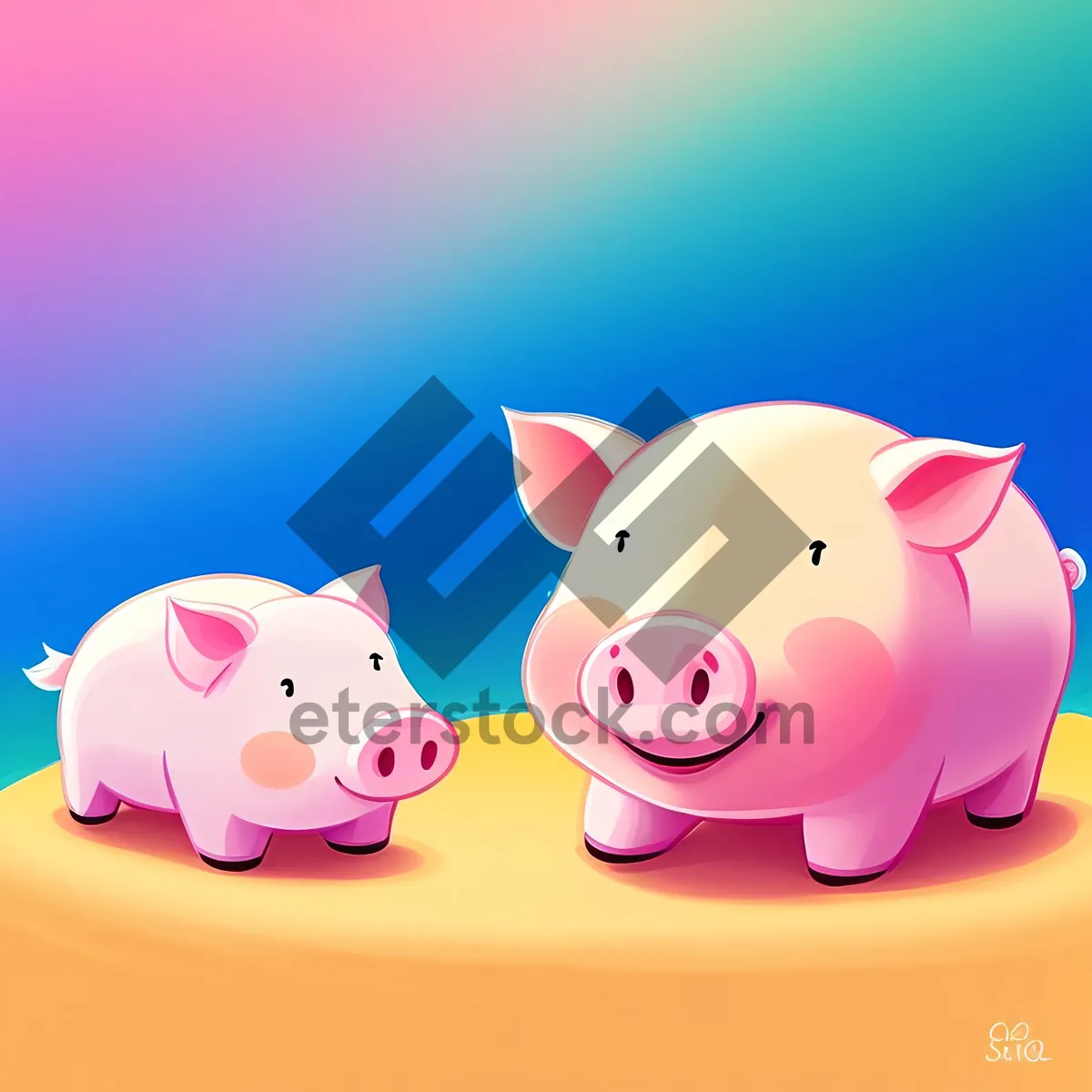 Picture of Pink Piggy Bank Cartoon: Saving Money and Building Wealth