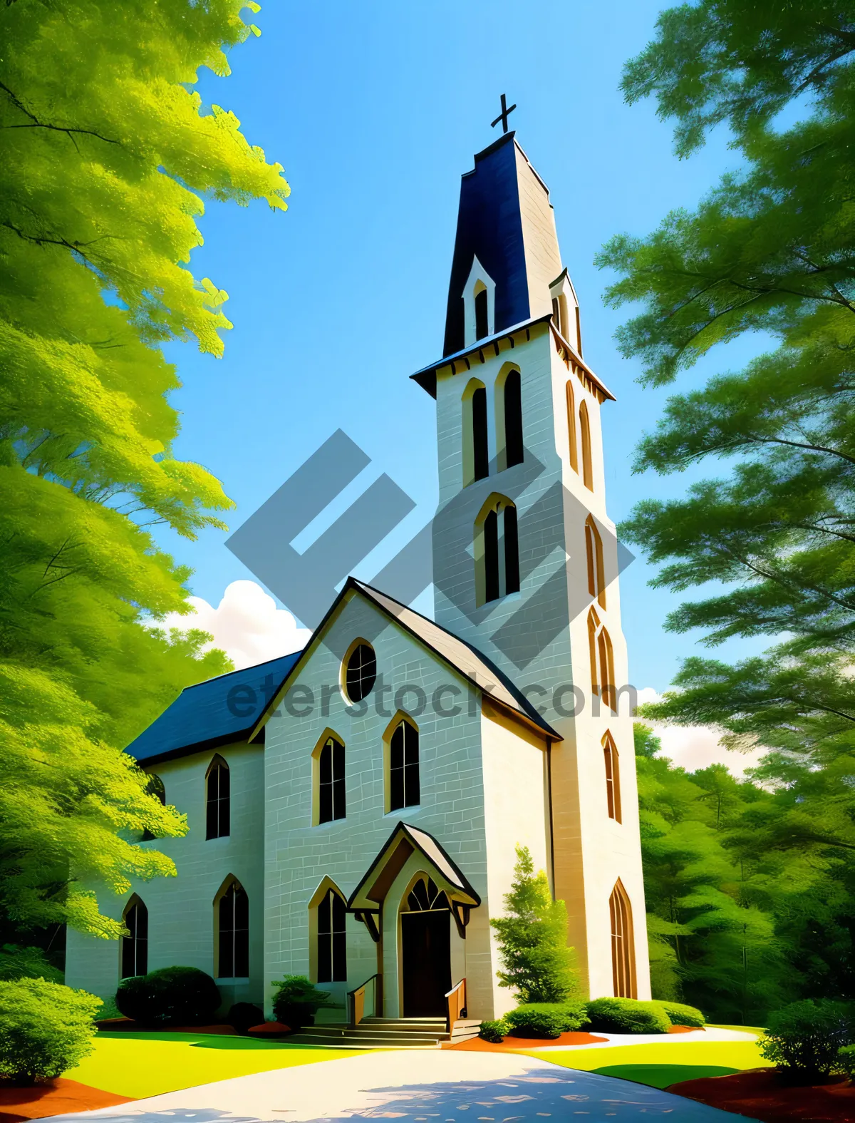 Picture of Tranquil Bell Tower Amidst Historic Cathedral