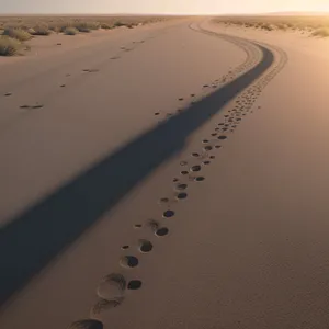 Dune Adventure: Sandy Landscape under Hot Summer Sky