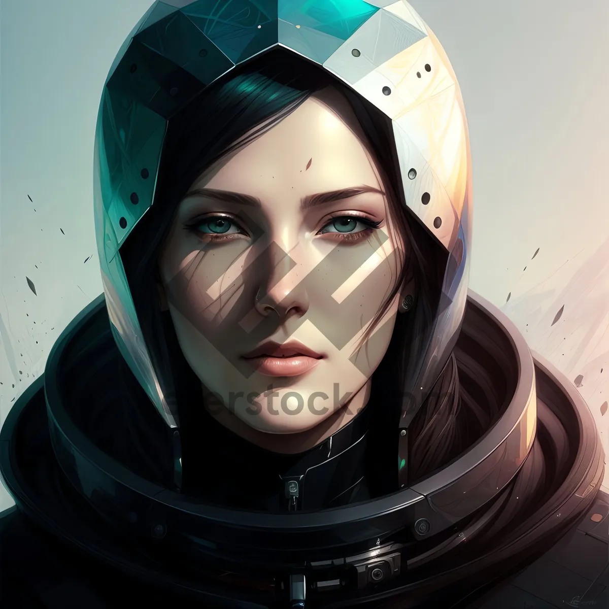 Picture of Smiling Astronaut Lady with Stylish Helmet