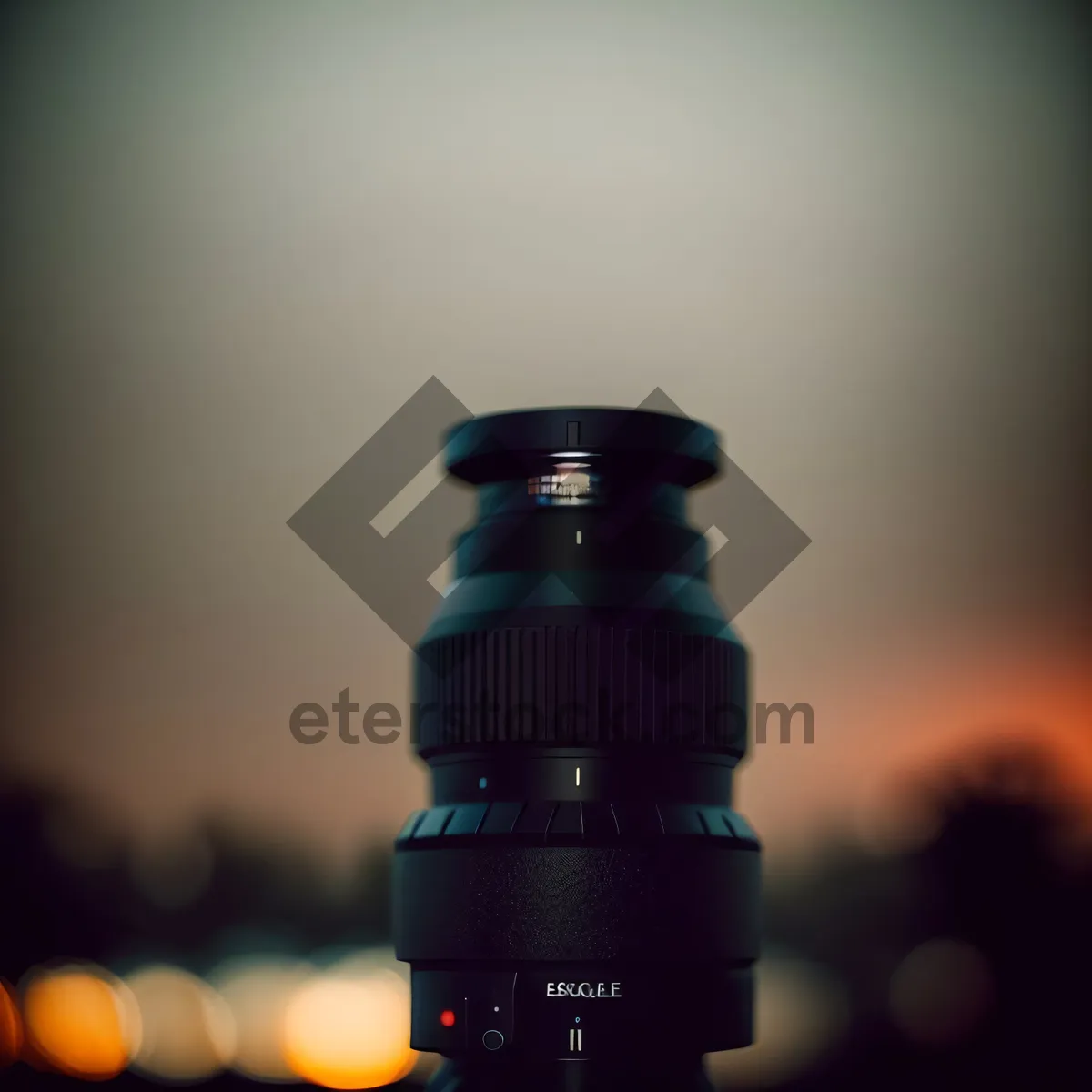 Picture of Glass bottle with liquid and lens equipment