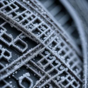 Metallic Texture Pattern on Manhole Cover with Net