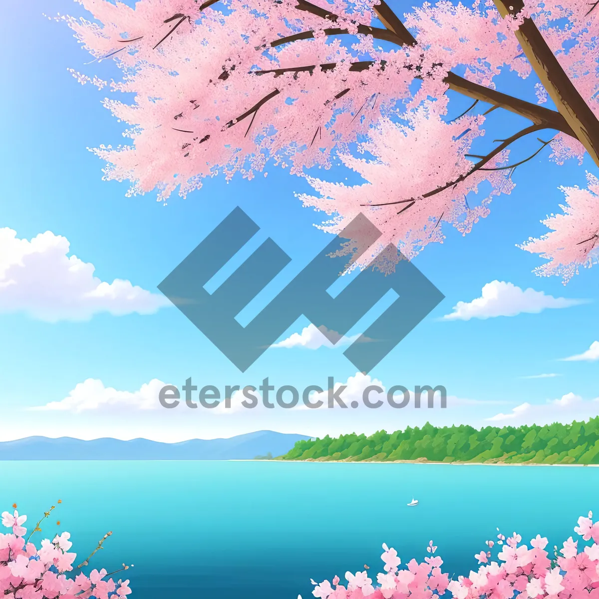 Picture of Pink Maple Silhouette: Seasonal Sky Tree Art