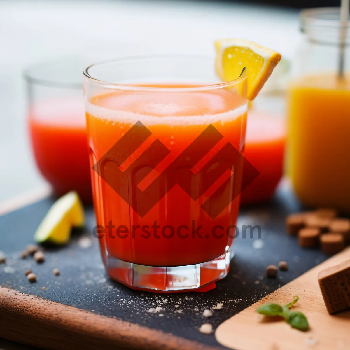 Picture of Fresh Orange Juice in Glass Cup