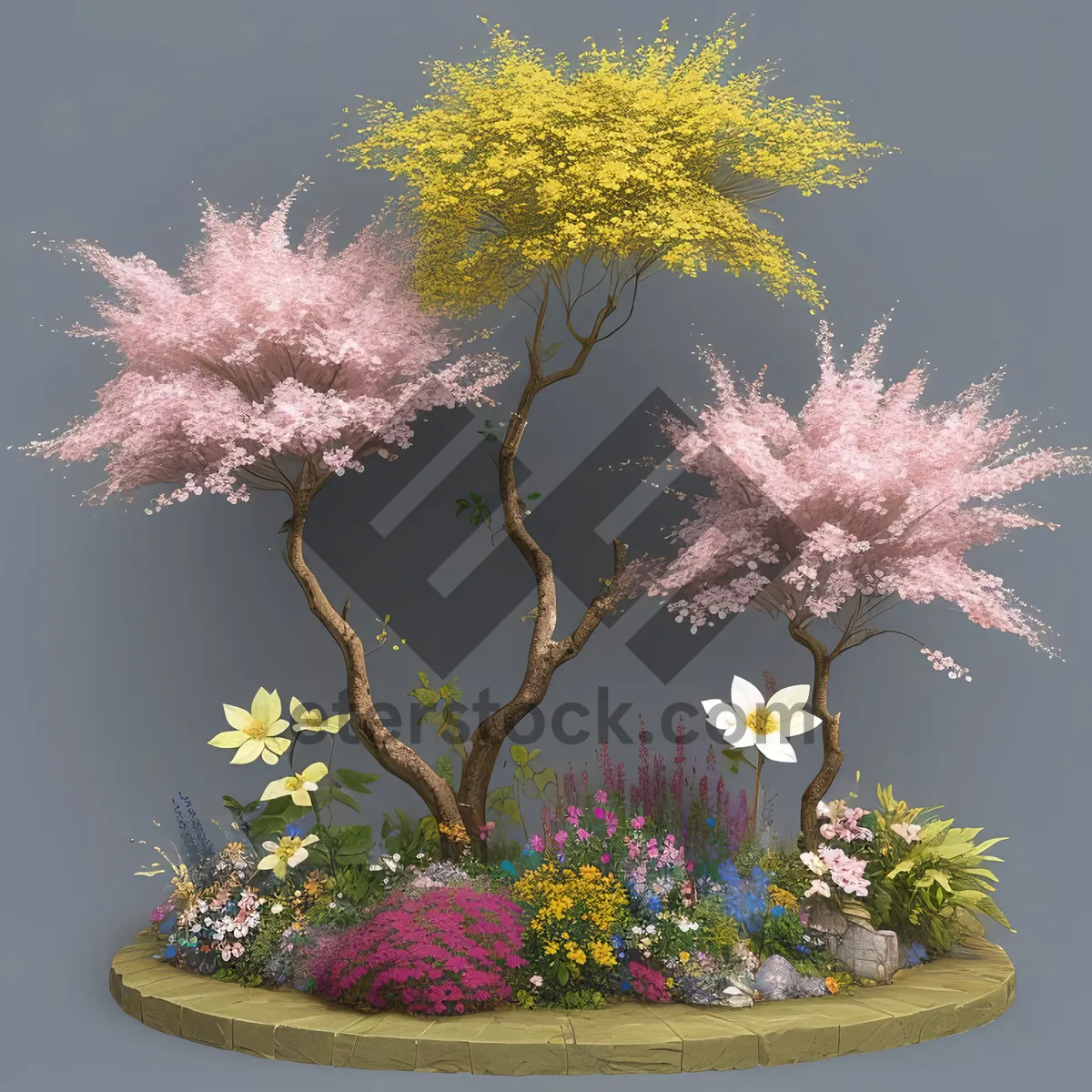 Picture of Seasonal Floral Bouquet with Vibrant Yellow Spirea Blossoms