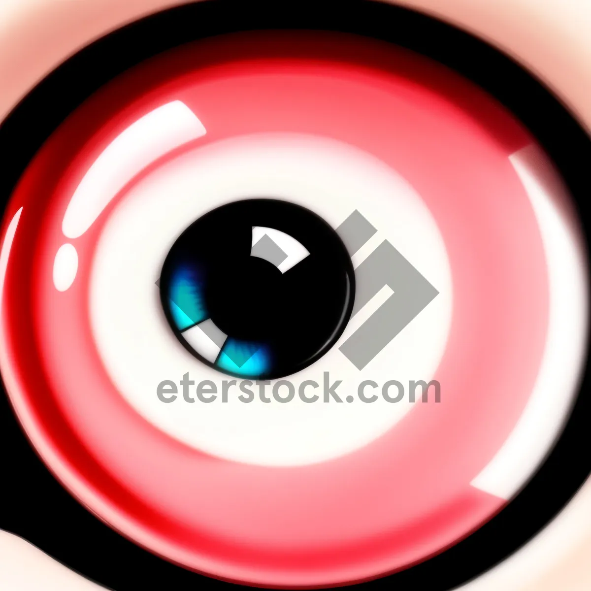 Picture of Metallic Shiny Circle Button with Reflection.