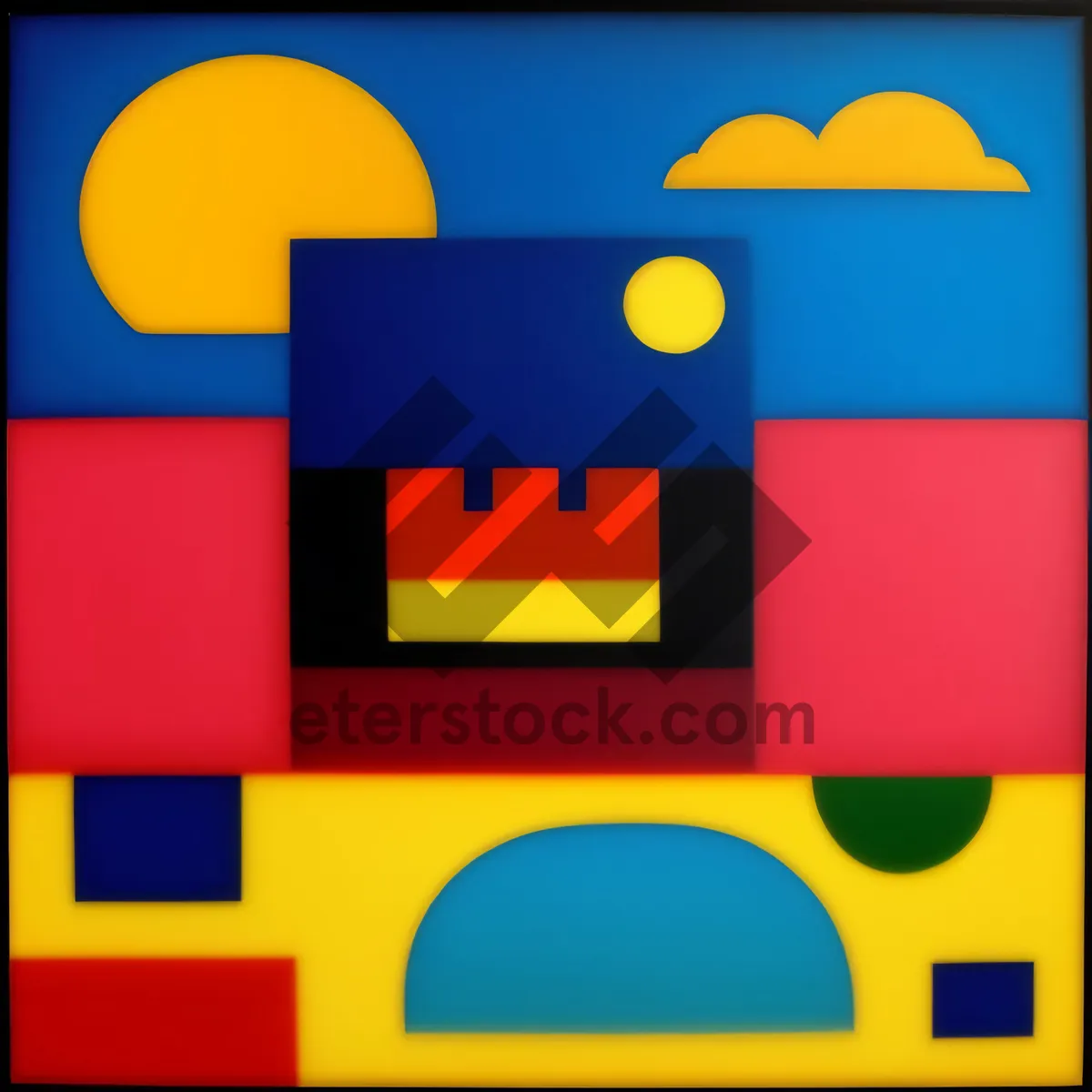 Picture of Glossy 3D Web Button Set with Orange Square Icons