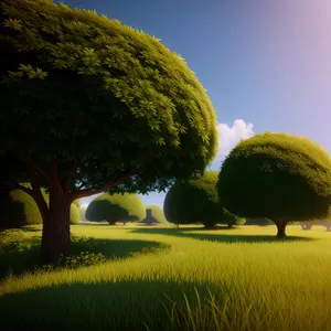 Vibrant Summer Landscape with Hay Fields and Open Sky