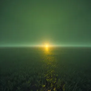 Vibrant Sunset Over Tranquil Ocean