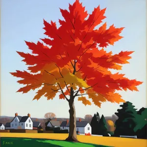 Vibrant Autumnal Maple Tree with Colorful Leaves