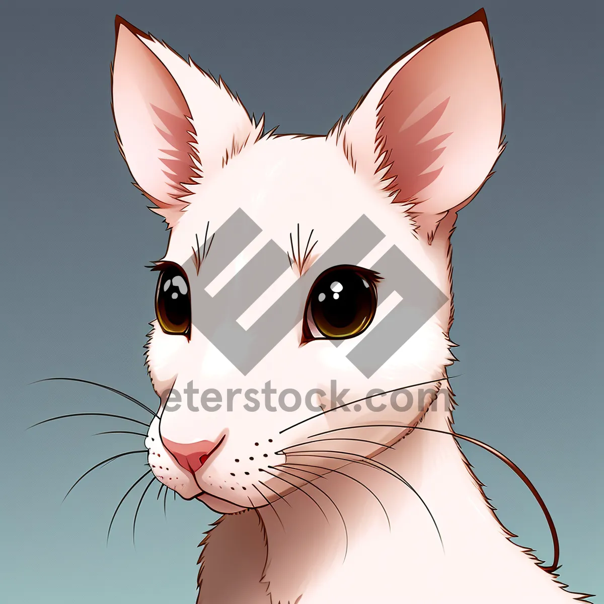 Picture of Adorable Fluffy Kitty with Whiskers and Big Eyes