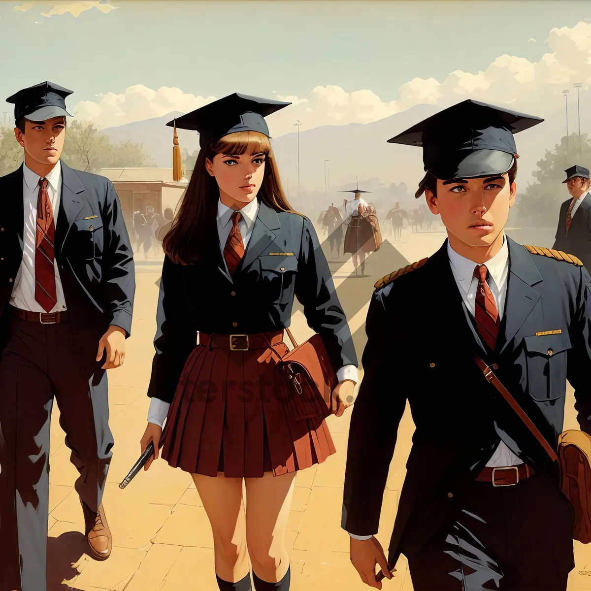 Picture of Successful male graduate in graduation cap and gown