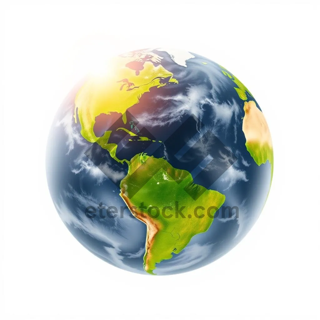 Picture of 3D Glass Globe Icon Planet Symbol