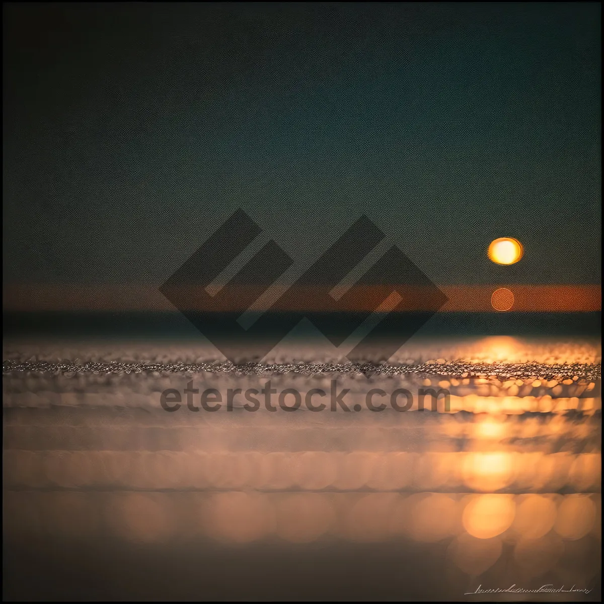 Picture of Sunset Seaside Reflection on Calm Ocean
