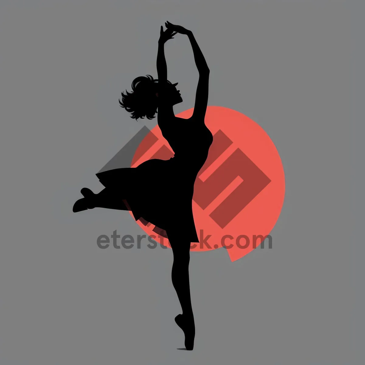 Picture of Jumping dancer in captivating silhouette