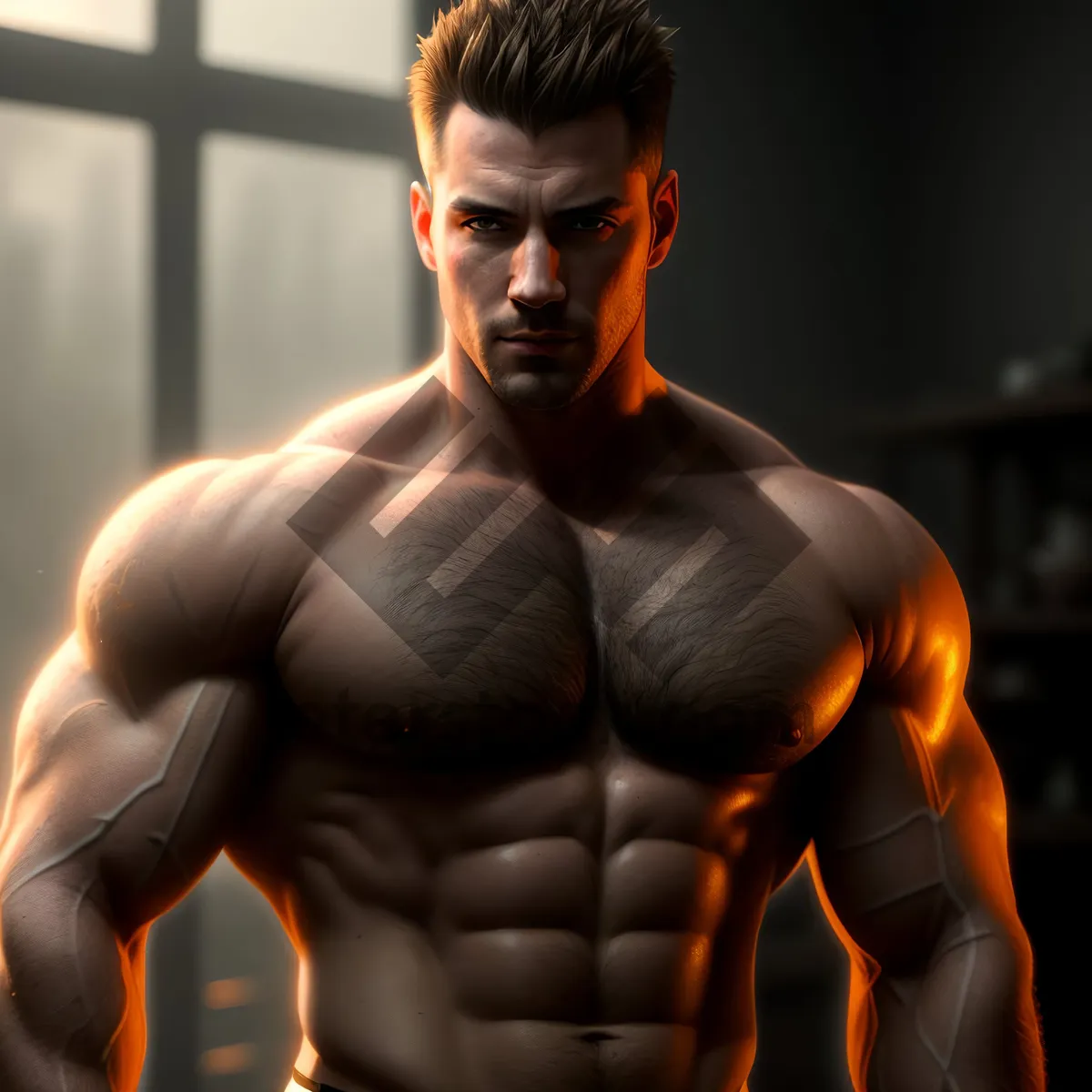 Picture of Muscular Athlete's Powerful and Sexy Torso