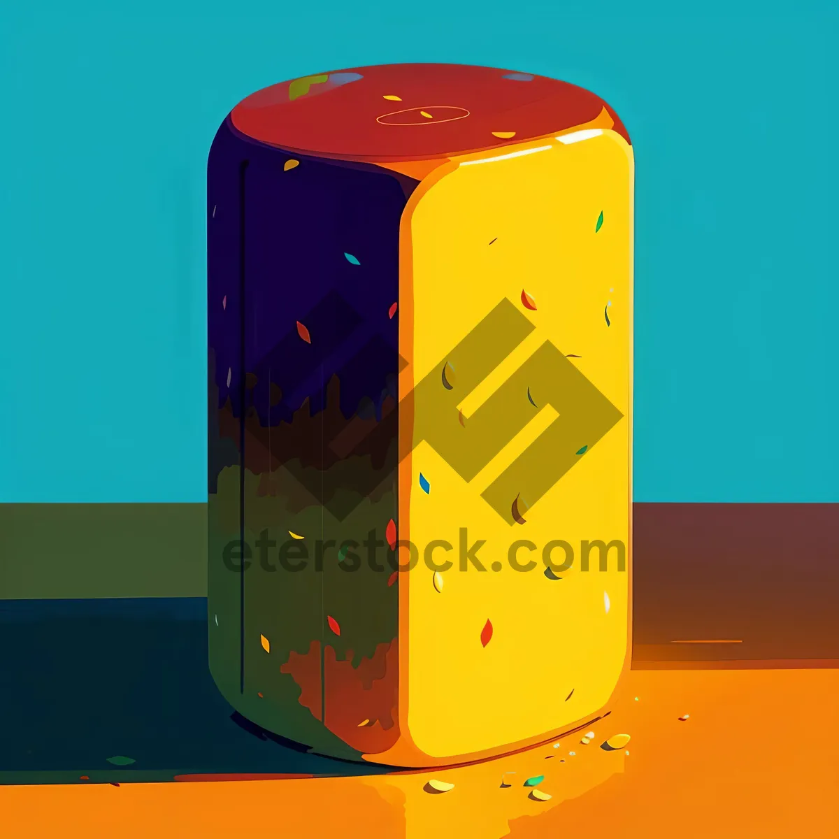 Picture of Colorful Jelly Substance in Container - 3D