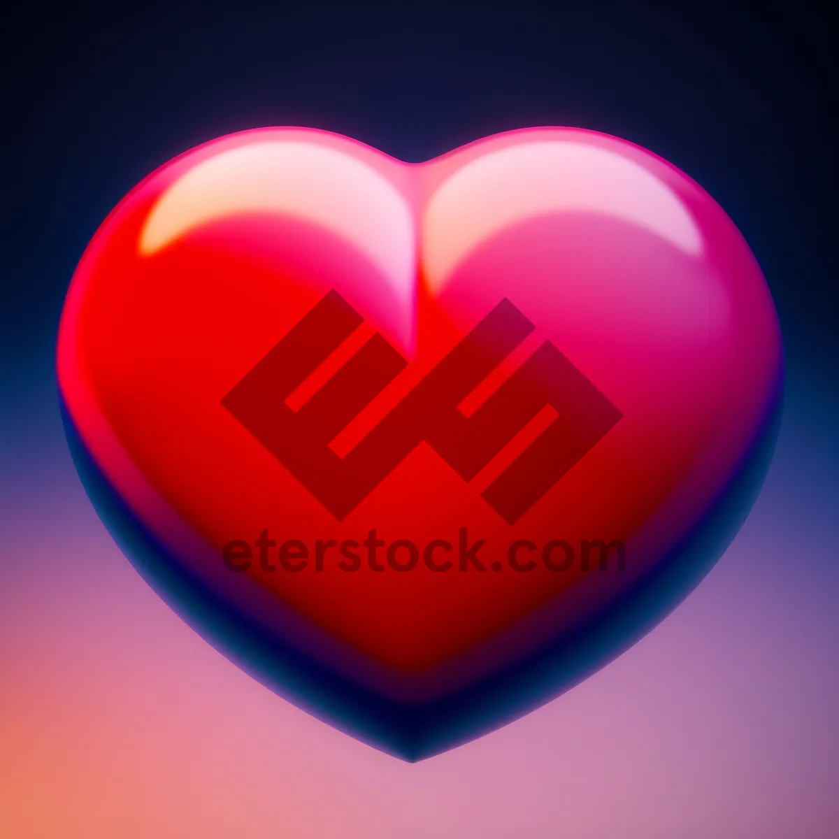 Picture of Vibrant Heart Reflection Design - Bright Love Symbol